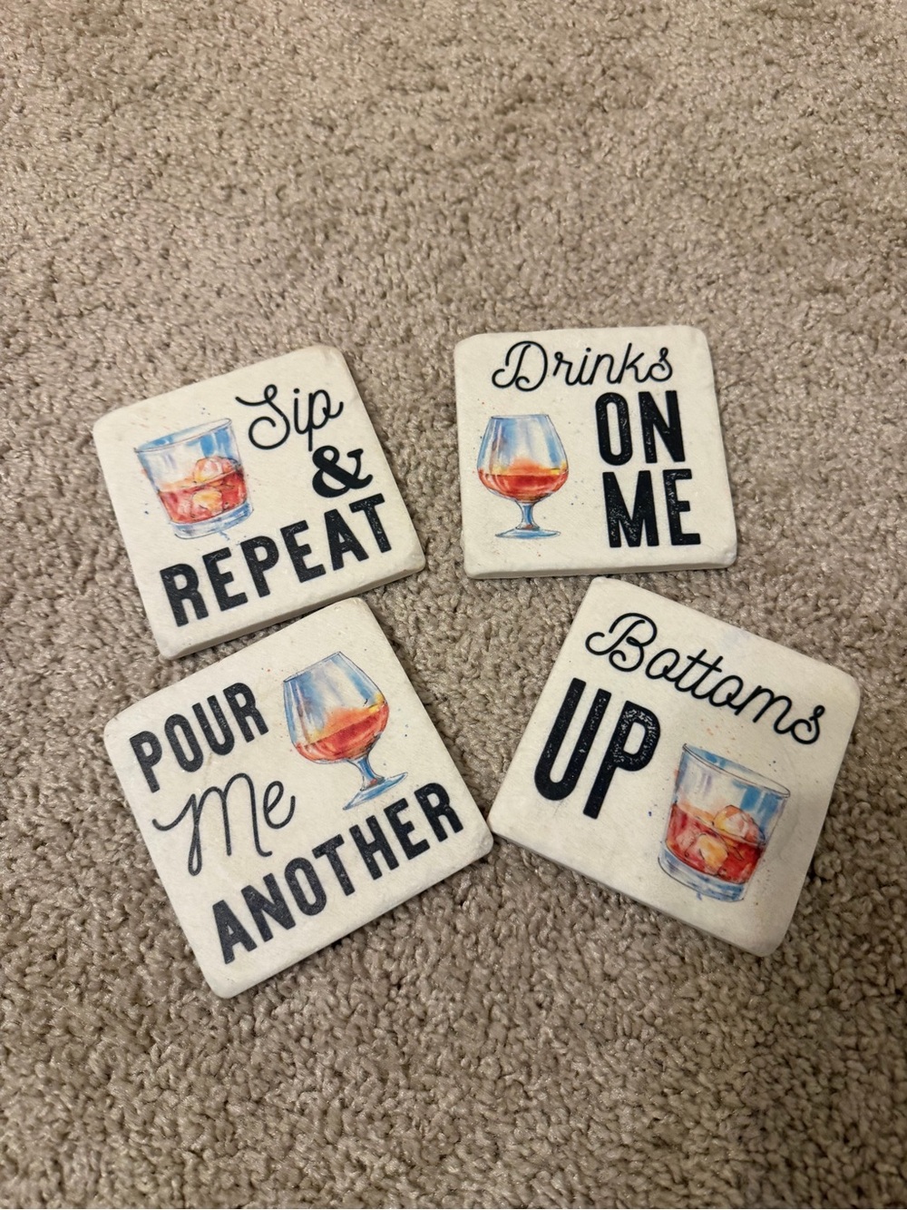 Stone Coasters Set of 4!